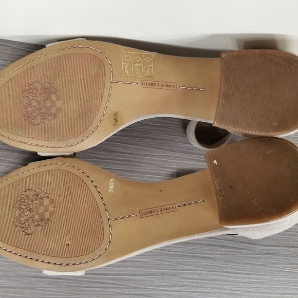 Vince Camuto Sasseta Sandal, Bone Suede, Womens Size 7.5 M / 37.5 - Picture 10 of 12